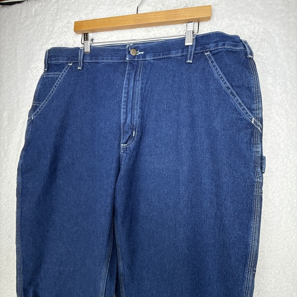 Carhartt B113 Darkstone DST Denim Loose Fit Tapered Leg Mens Jeans 42X30 NWT NOS - Picture 8 of 12